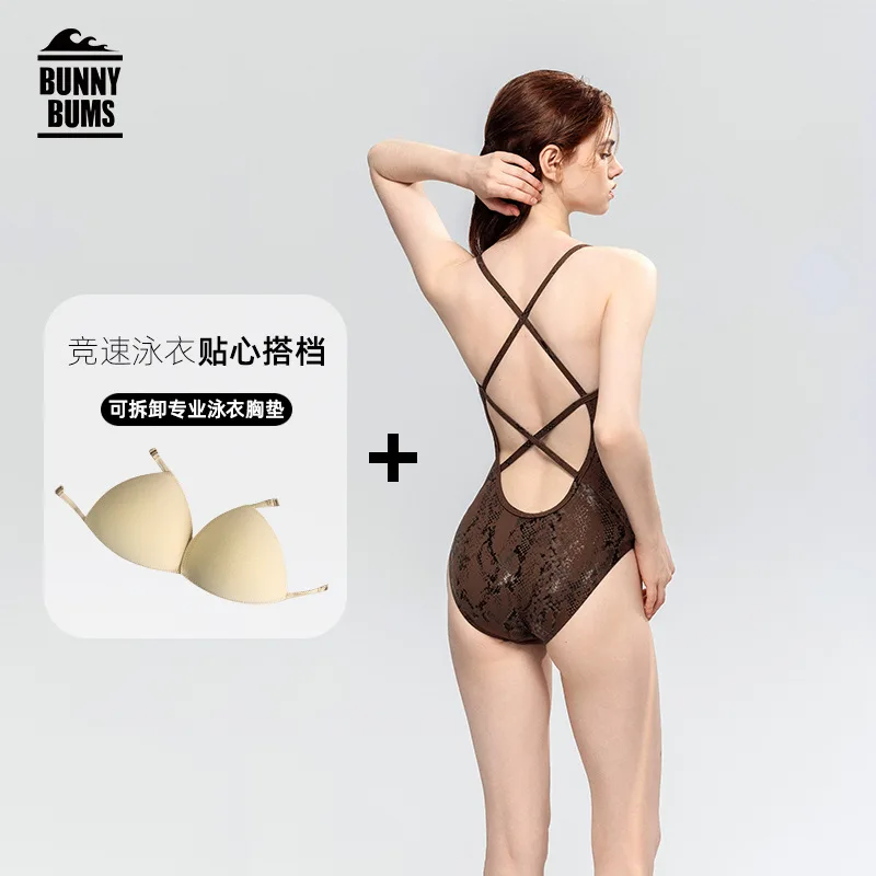 ملابس سباحة نسائية جديدة من قطعة واحدة ملابس رياضية احترافية تنافسية للسباحة ربيع حار للاستحمام مثلث سريع الجفاف مقاوم للكلور #2