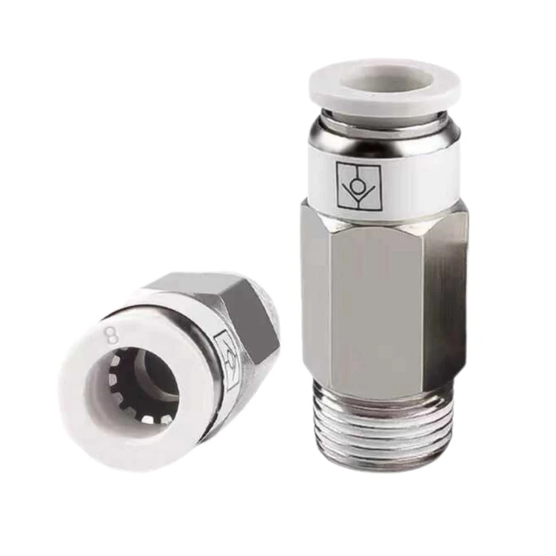 

Pneumatic Gas Tube Quick insertion Bend Through Gas Check Valve Unidirectional valve thread straight through SPC/VPC 4 6 8 10 12