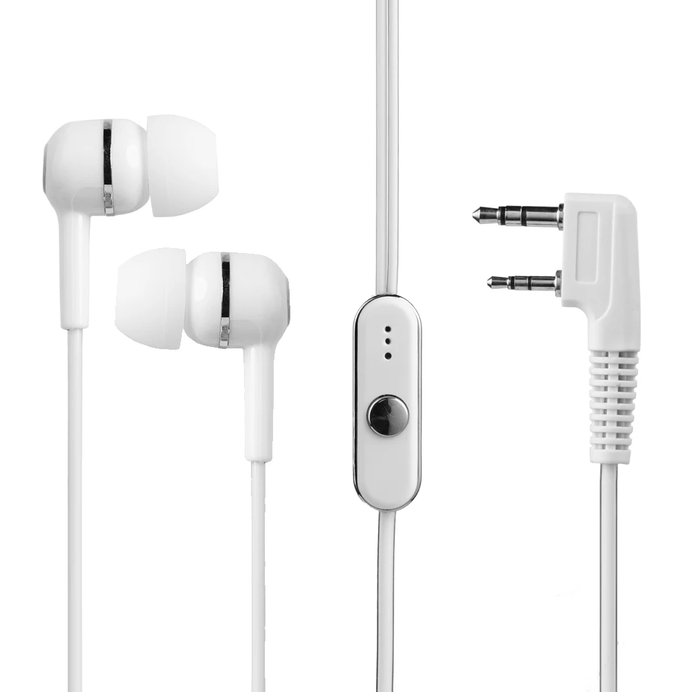 1.2m PTT Mic Earpiece for Walkie Talkie 2 Pin Earpiece Headset Mic Replacement Portable for BAOFENG KENWOOD