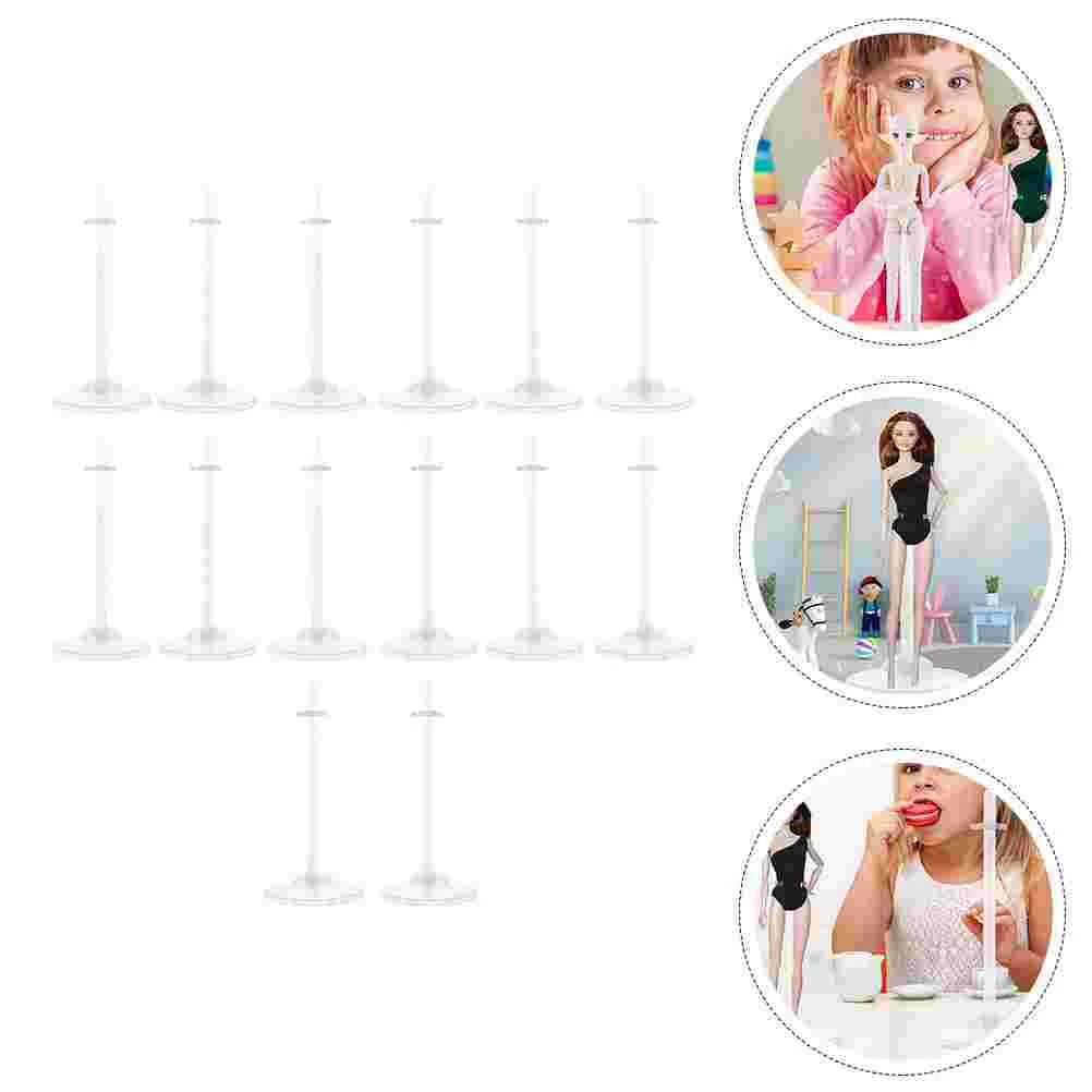 

16 Pcs Standing Mini Baby Dolls Stands Holding Brackets Number Support Practical Display Plastic for Holders