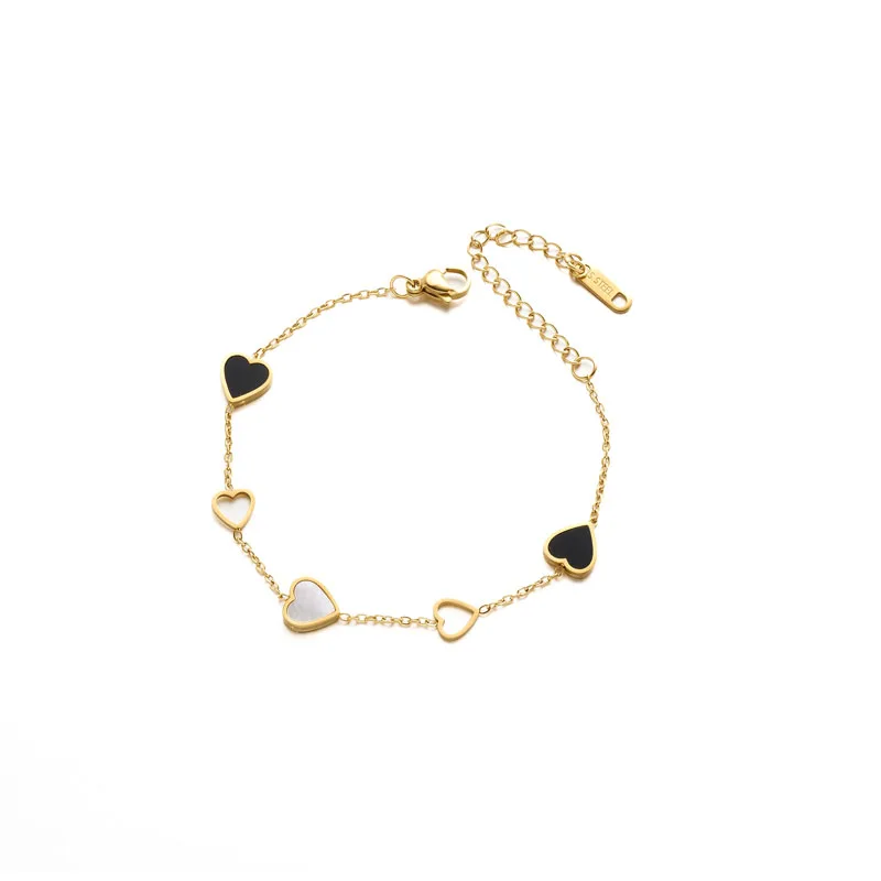 Edelstahl-Armband mit 5-Blatt-Kleeblatt-Anhänger für Damen, modisches, hohles Handketten-Armband, Schmuck, Partygeschenk – Detail 6