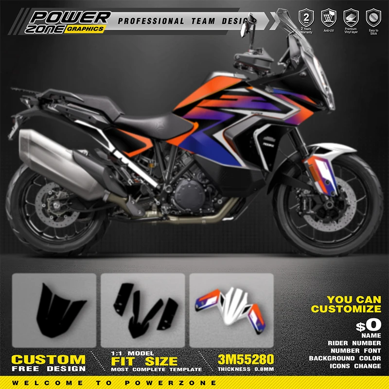 

PowerZone Custom Graphics Backgrounds Decals Stickers Kits For KTM ADVENTURE SUPERMOTO 2021 2022 2023 ADV1290 R S ADV-R