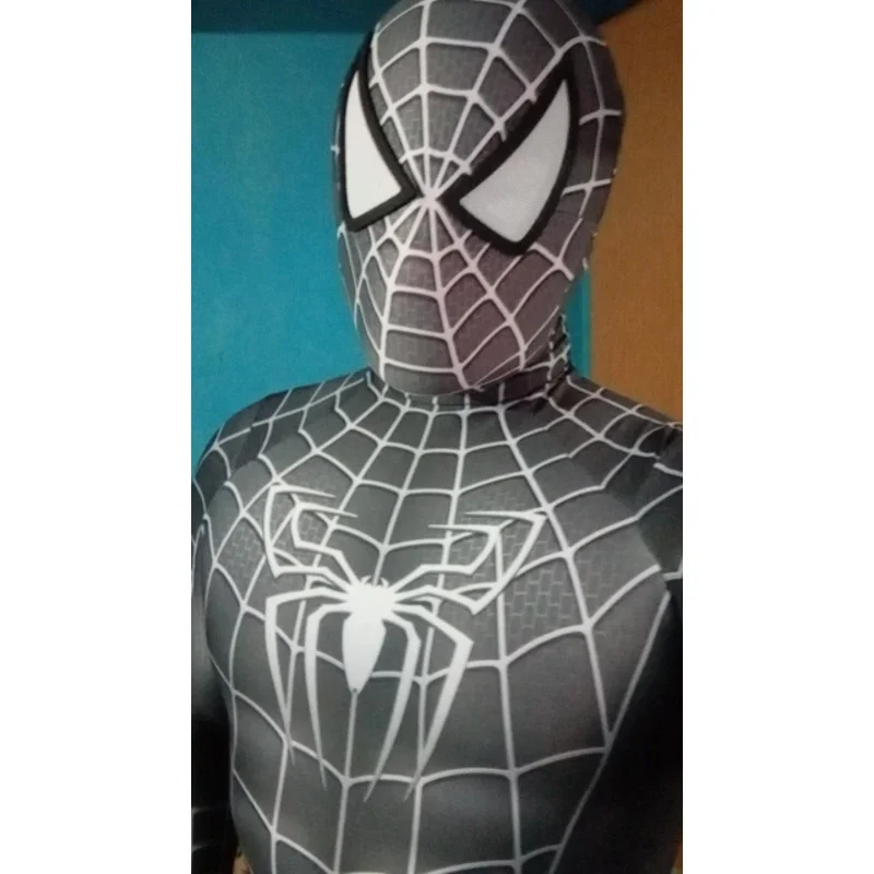 Bodysuit Cosplay Halloween para homens, símbolo do veneno, terno Zentai preto, bodysuit adulto e infantil