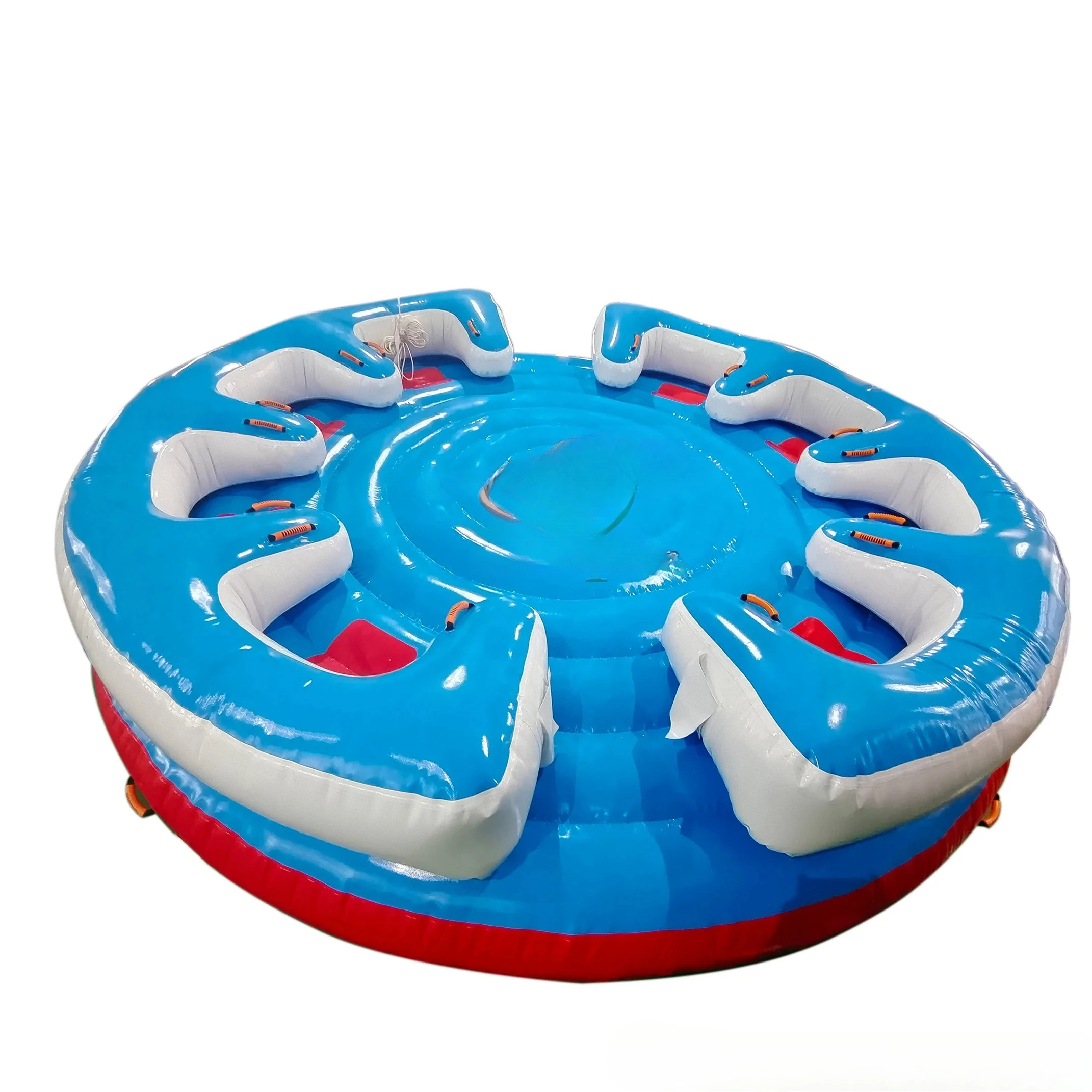 

New Water Entertainment 8 Person Inflatable Water Spinning Twister Disco Boat Inflatable Rotating Towable Tube Skie Boat