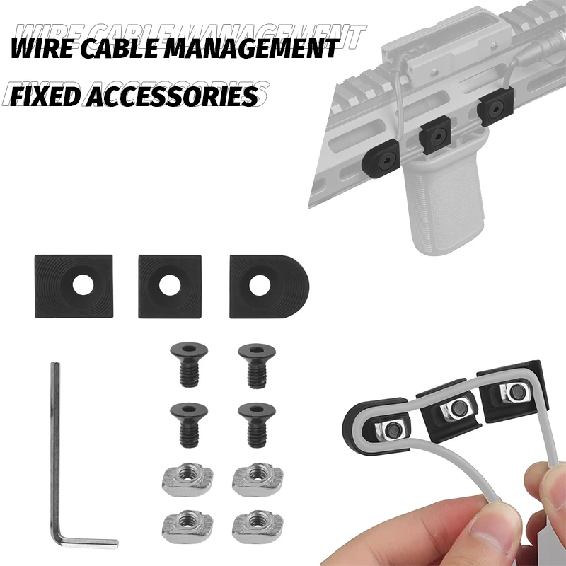 

M-LOK Wire Harness Metal Retainer Airsoft Rat Tail Wire Cable Management Fixed Accessories For Outdoor Hunting Shooting Cs Games