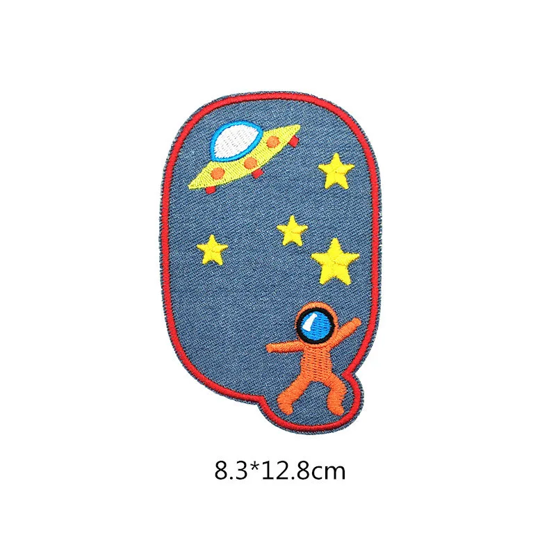 DIY Astronauts Rocket Planet Denims Stickers Cartoon Embroidery Clothes Knee Hole Repair Appliqued Badge Sewing Children Patches