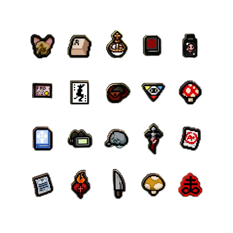 Ensemble de breloques pour chaussures The Binding of Isaac en acrylique, motif pixel, décorations pour sabots, accessoires DIY pour enfants et fans adultes