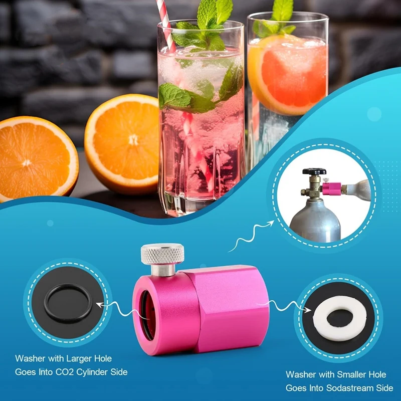 Kit de conector adaptador de recarga de CO2 para Soda Maker, rosca de cilindro de CO2, repuesto de adaptador de conector de tanque de CO2 CGA320