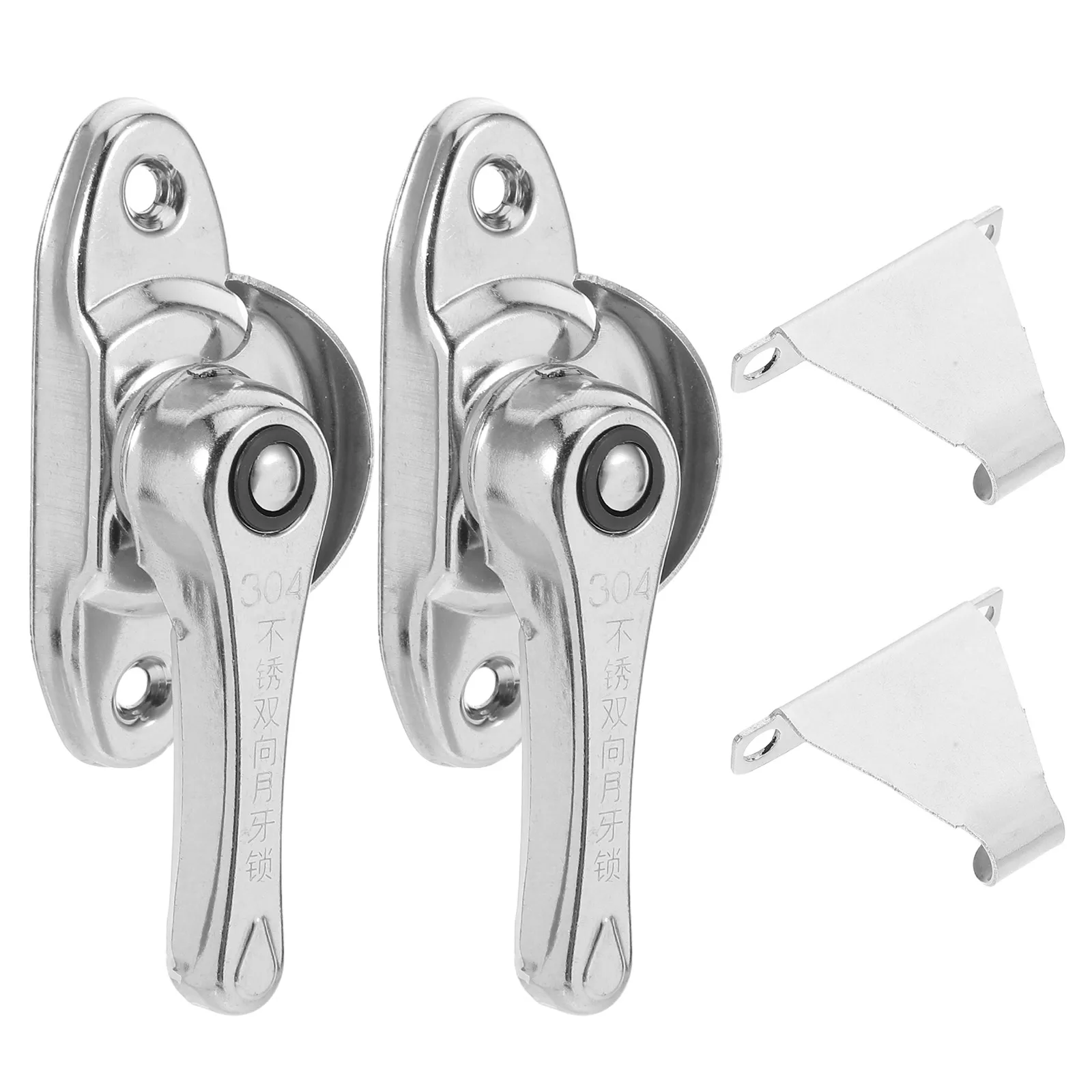 

2 Sets Door and Window Hook Lock Crescent Sash Enhanced Safety Security Stainless Steel Locks for Windows