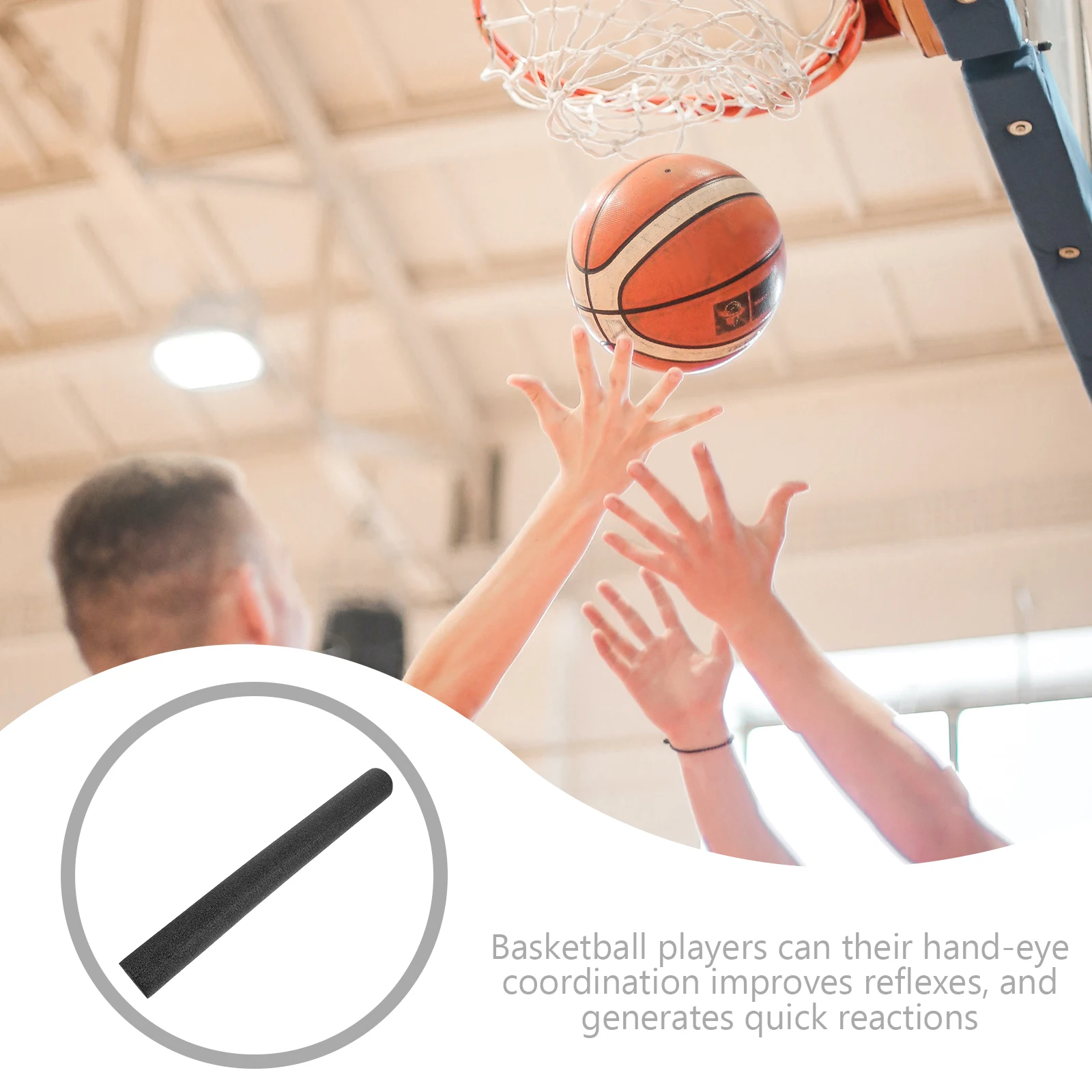 

Well-Made Sponge Basketball Training Bar Durable Practical Blocking Stick for Hand-Eye Coordination Reflexes Defense Intensity