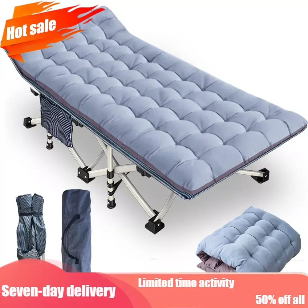 

Cot Oversize 32 Inches Wide with Comfortable Mattress for Adults Cots for Sleeping Camping Bed Folding Cot Heavy Duty Grey