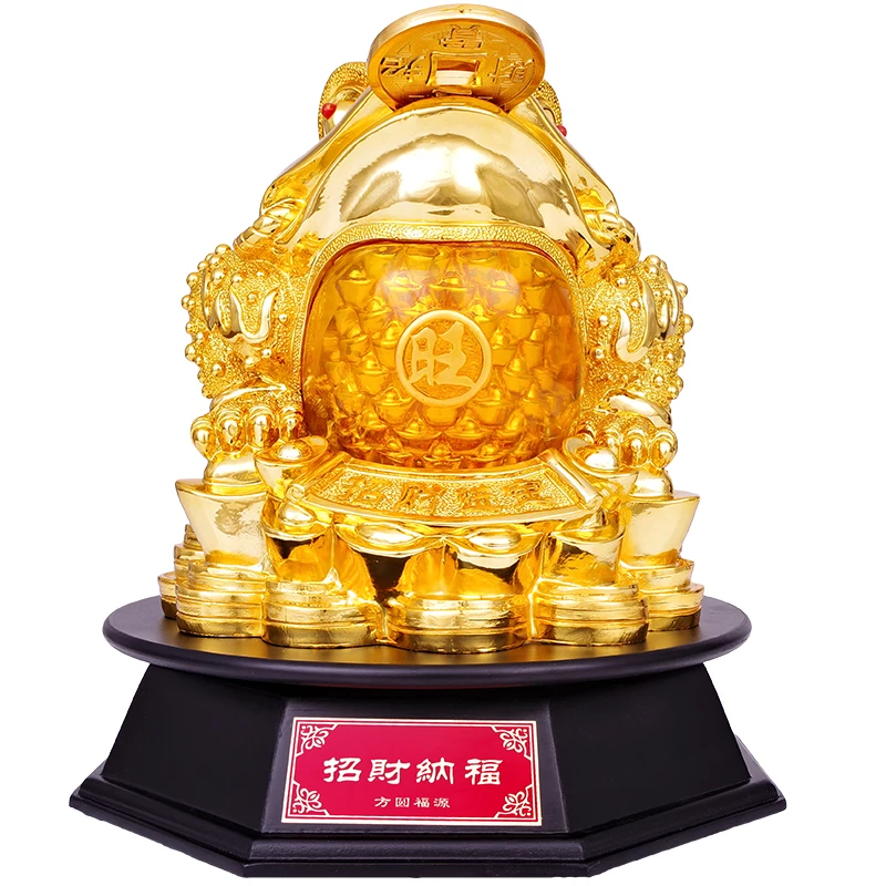 Lucky Nafu three-legged golden toad large opening gift housewarming gift golden toad lucky crafts ornaments