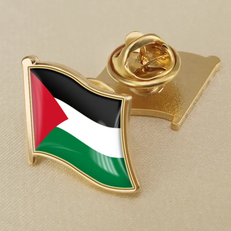 Palestine National Flag Pin Country Flag Metal Lapel Pin Israel Badges For Clothes Bag Hat Collar Decoration Accessories