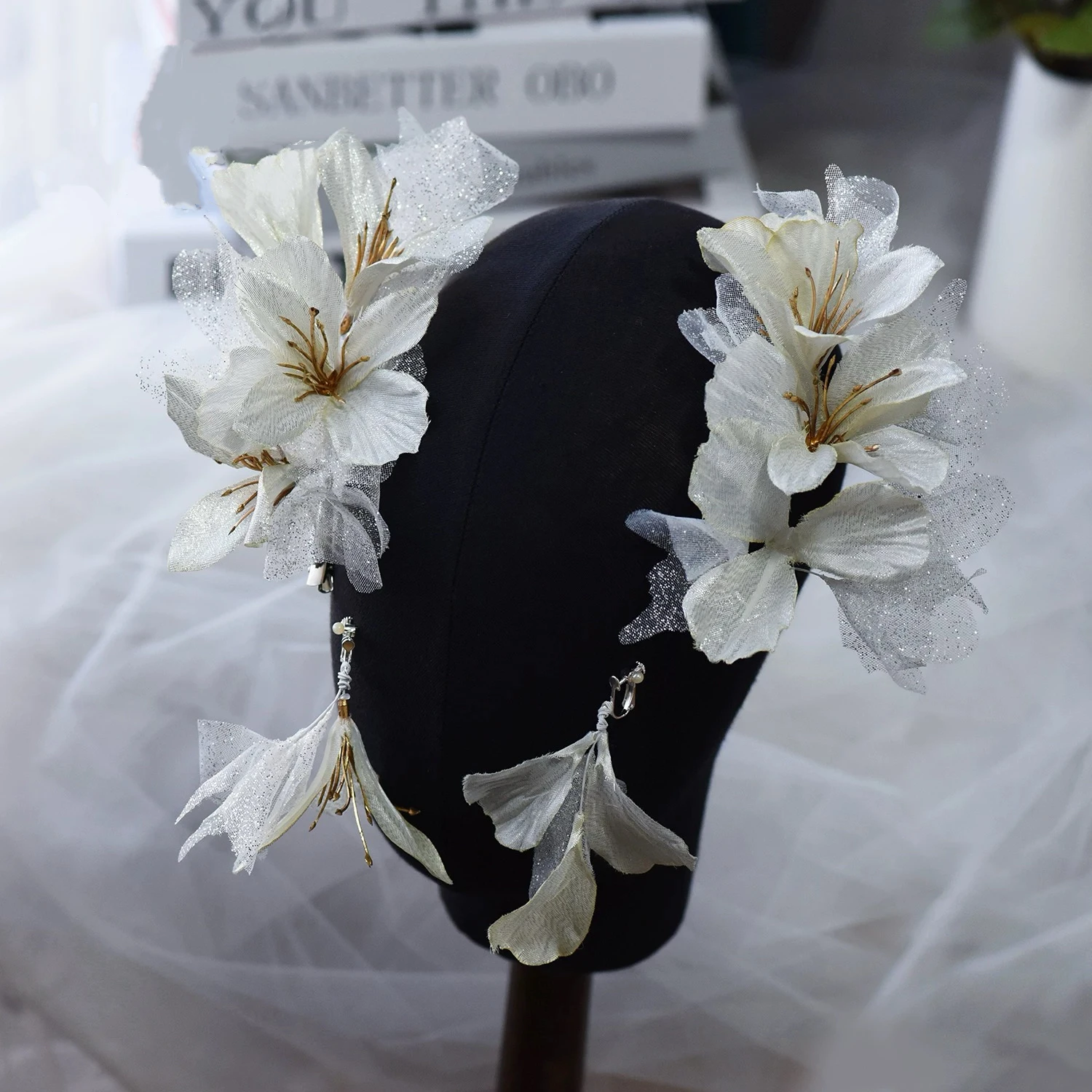 

Элегантный бежевый цветок, свадебная корона, аксессуары для волос для женщин, свадебный ободок со стразами, украшения для волос