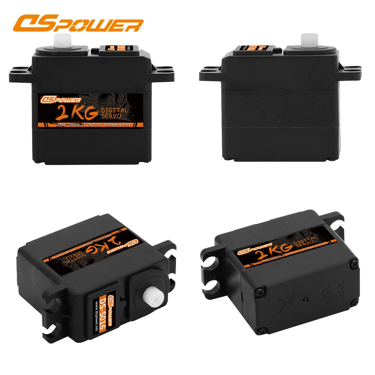 DSpower-Servo Motor Digital resistente al agua, 2KG, para coche teledirigido 1/16, 1/14, modelo de camión, helicóptero, barco, avión, Robot, accesorios para vehículos