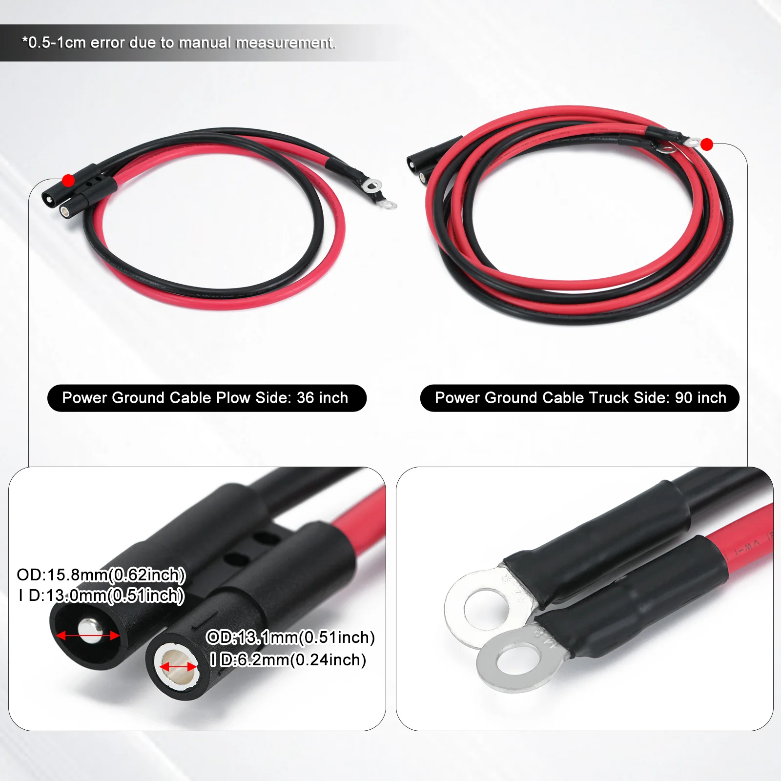 HYD01684 & HYD01690 Rubber Snow Plow Power Ground Cable Truck & Plow Side Harness Repair Kit Fit For BOSS Snowplows