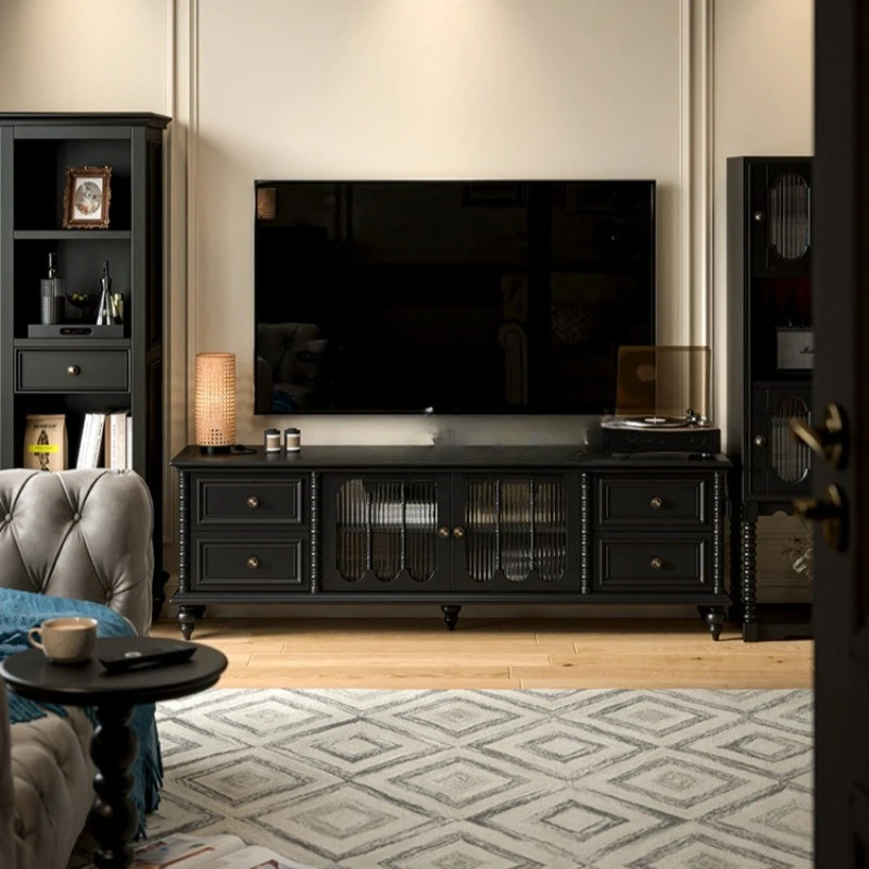 

living room small apartment American light luxury high-end storage cabinet integrated