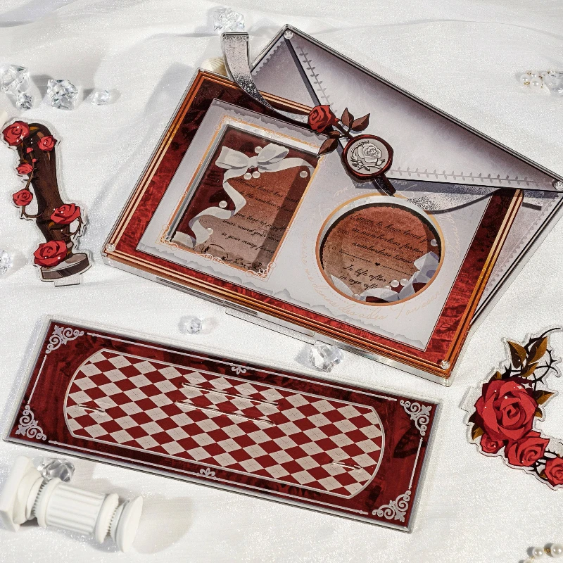 Love Letter Series Acrylic Badge Protector Case Gold Silver Foil Stamping Style Display Frame for 3 Inch Photo & 58-75mm Badges