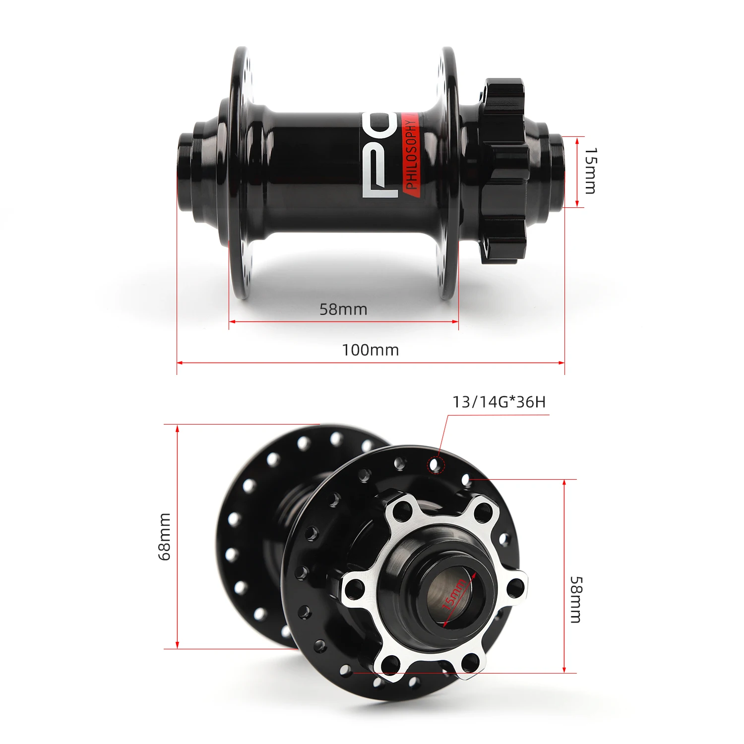 POLSO BMX Dirt Jump Hub 9T Front and Rear Bike Hubs 36 Holes Aluminum Alloy Bicycle Parts