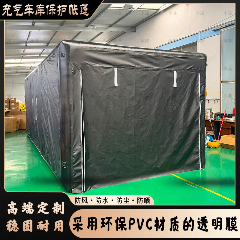 Portable Air Tight Inflatable Car Garage, Transparent Mobile Parking Tent, Car Cover for Auto Exhibition