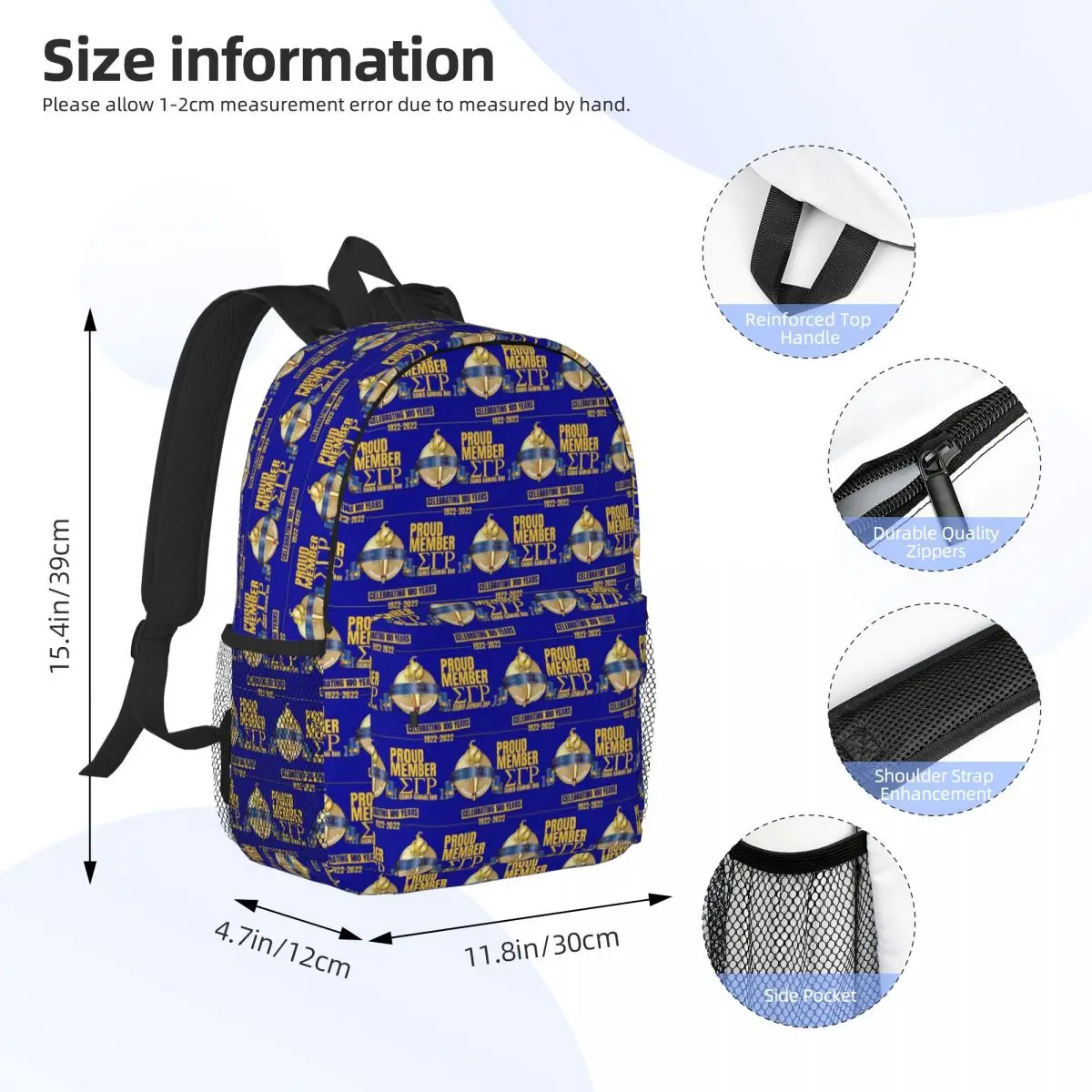 Sigma Gamma Rho SGR Backpack Hot Sale Daypack Large Capacity Boys Girls BookBag Shoulder Bags for Men Women Children School Bag