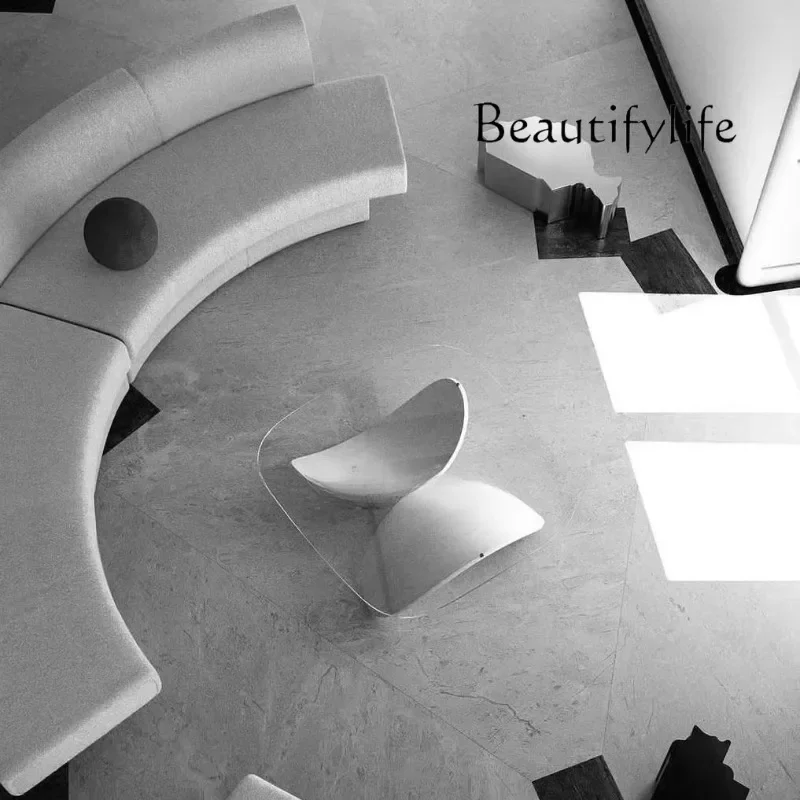 

X Italian Light Luxury Nordic Small Apartment Coffee Table Glass Edge Table Creative Personalized Coffee Table