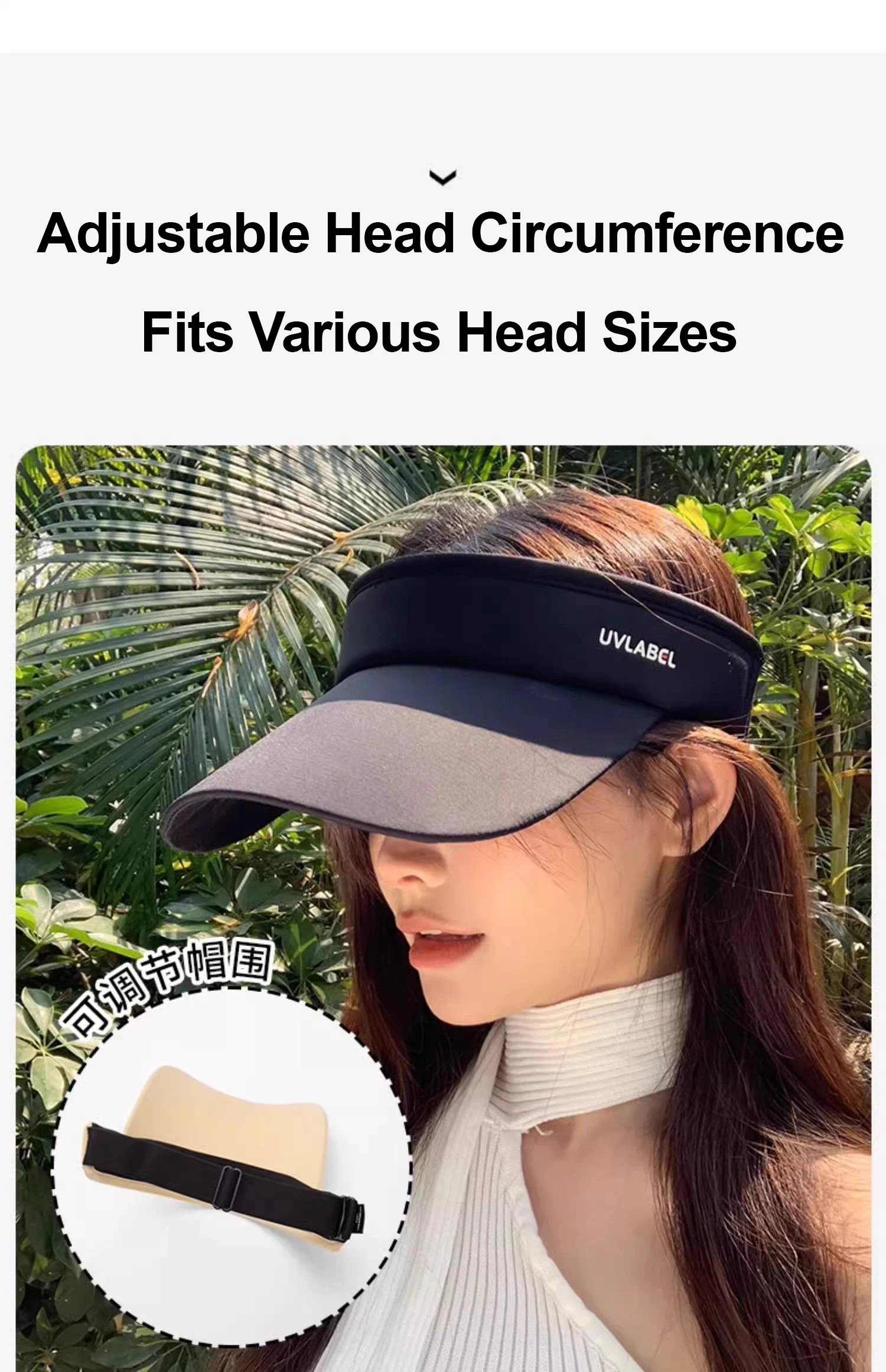 Sonnenblende Unisex UV-Schutz Paar-Sportmütze Golf Tennis Sommer Krempe Angeln Strand Wandern Radfahren Sonnenschutz Leerer Top-Hat – Detail 6