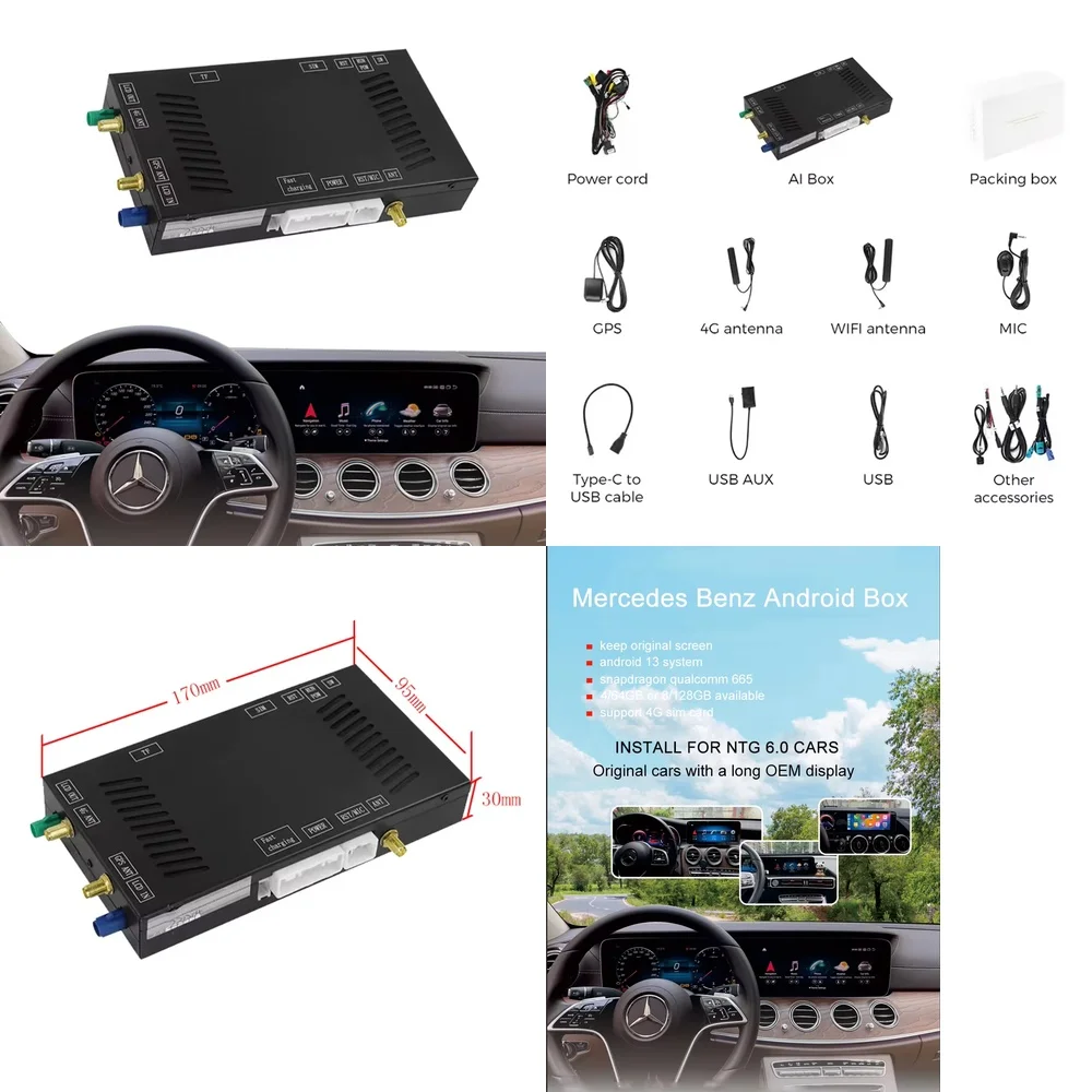 KANOR Wireless CarPlay and Android Auto Adapter for Class Class GLE GLS GLC Class 2019 2020 2021 2022 NTG