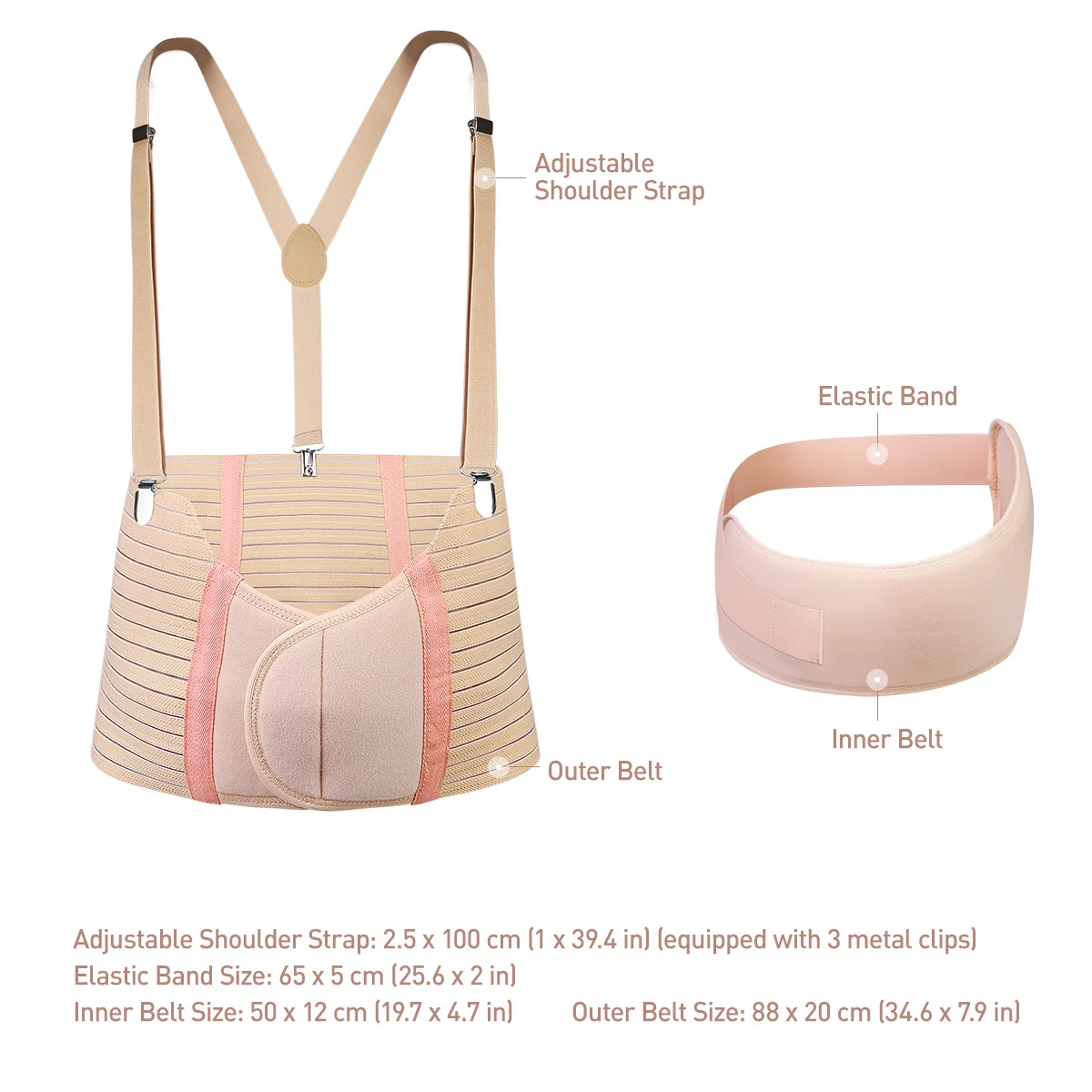 حزام دعم الأمومة قابل للتعديل، حزام بطن للحمل قابل للتنفس لتخفيف تعب مفصل الحوض مع تصميم متعدد #5
