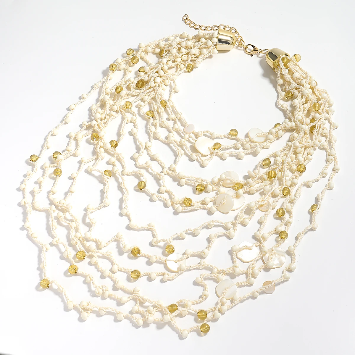 

ZAA Fashion Bohemia Vintage Multilayer Weaving Necklace For Women Handmade Shell Beads Statement Jewelry Wedding Party Wearing