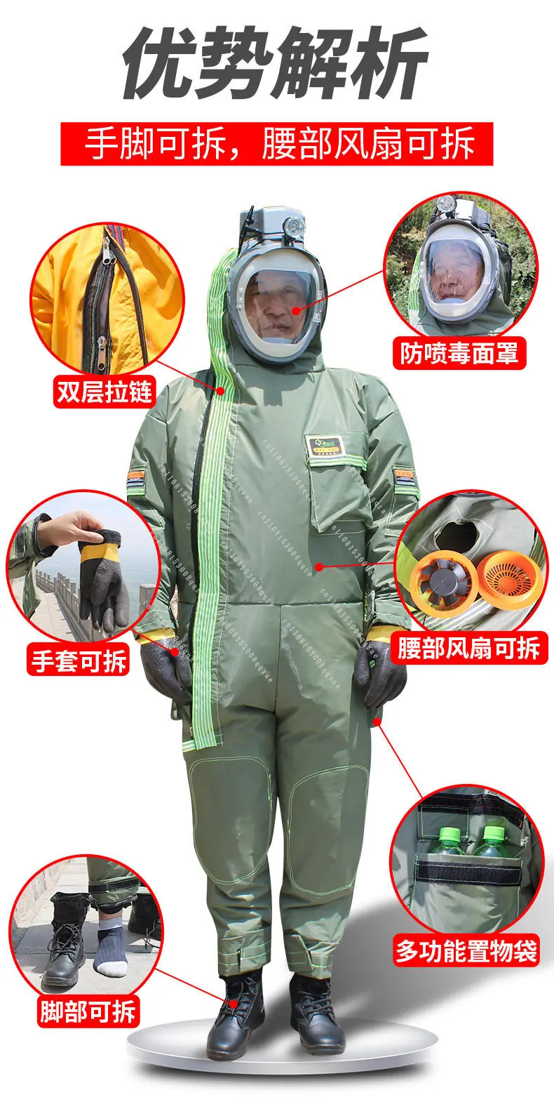 

Anti-beehive Wasp Suit New Thickened Full Set of Breathable Special Wasp-catching Wasp-head-bee-matchmaker Wasp Protective Suit