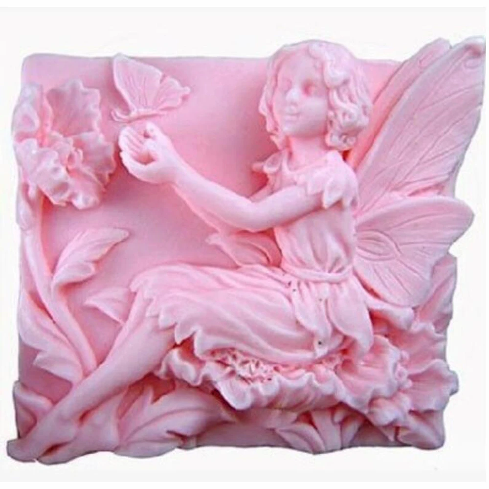 

Fairy Series Silicone Mould Flower Fairy Fondant Chocolate Decoration Cake Mould Figure Girl Candle DIY Resin Gypsum Wax Soap
