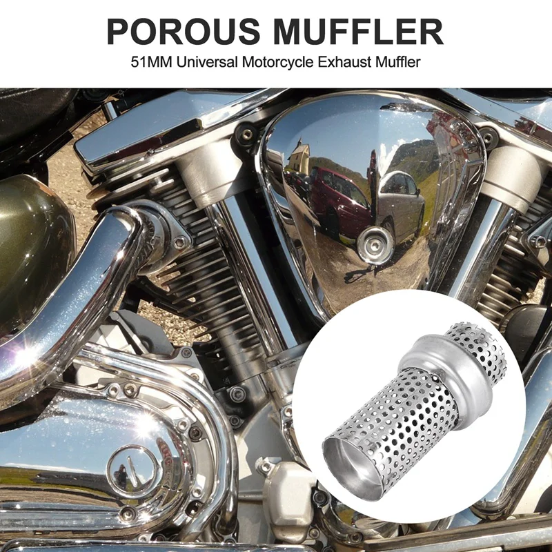 51MM Universal Motorcycle Exhaust Muffler DB -Silencer Noise Sound Eliminator Mesh DB -Silencer