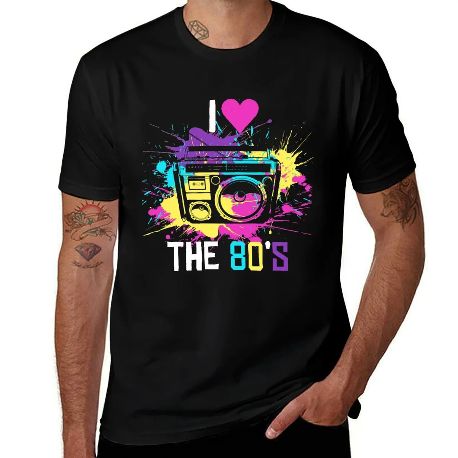 

I Love The 80s Shirt - Music Boombox Eighties T Shirt T-Shirt kawaii clothes rapper graphic tees graphic t shirts Men's clothing