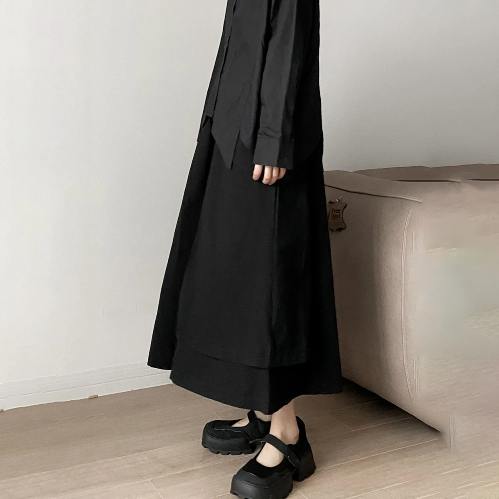 Men Y2k Irregular Pants Solid Joggers Streetwear Skirts Pants Wide Leg Samurai Trousers Hakama Male Loose Punk Pantalon 2024