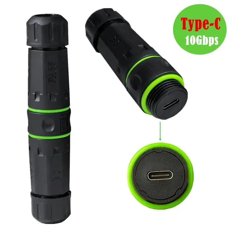 USB 3.1 Version 10Gbps Single Port Type-C Female Socket Straight Through M20 IP68 Outdoor Waterproof And Dustproof Connector