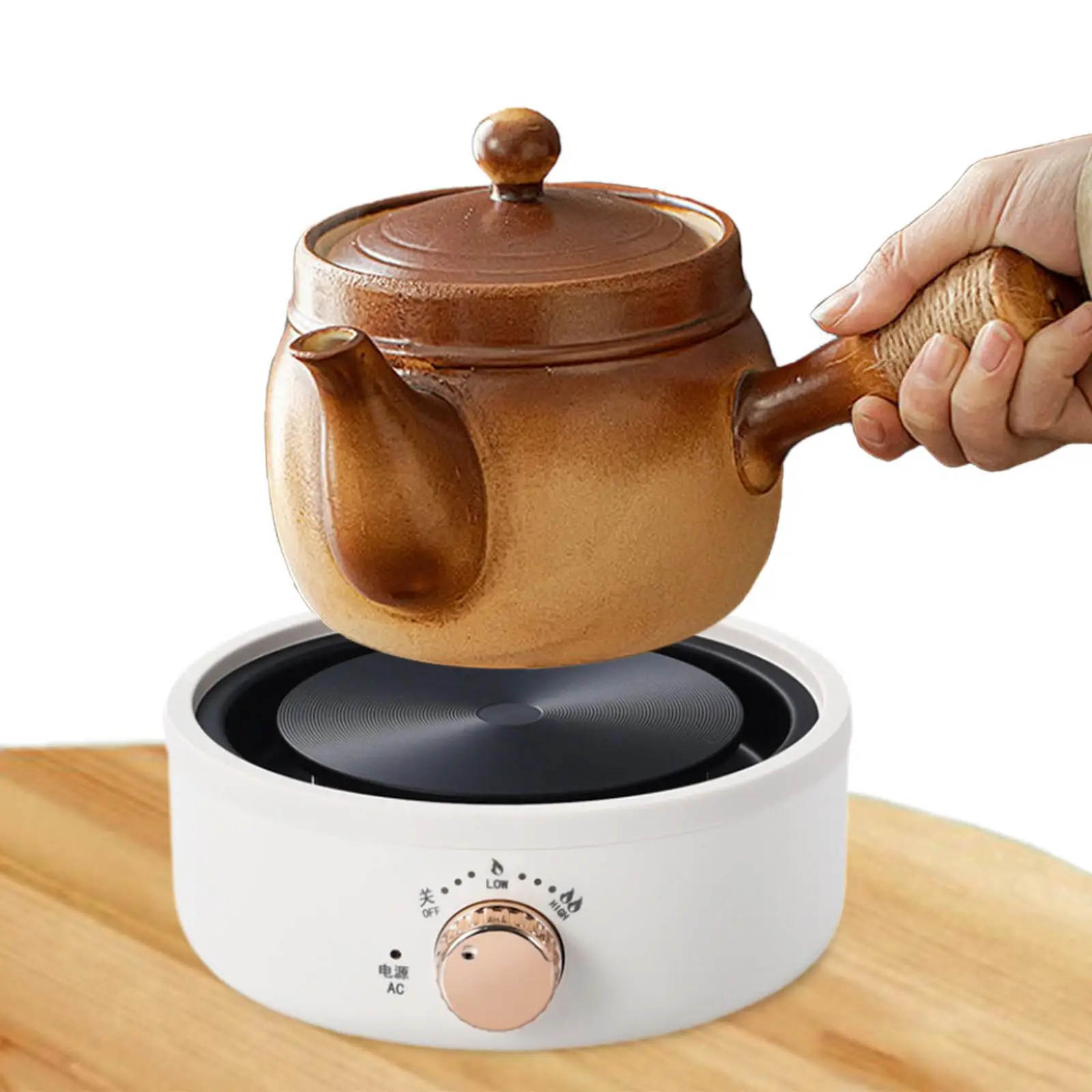 Stufa elettrica da appoggio Riscaldatore per caffè in ceramica portatile Mini piastra riscaldante per sala da tè Uffici per auto all'aperto Salotti da tè Spina americana