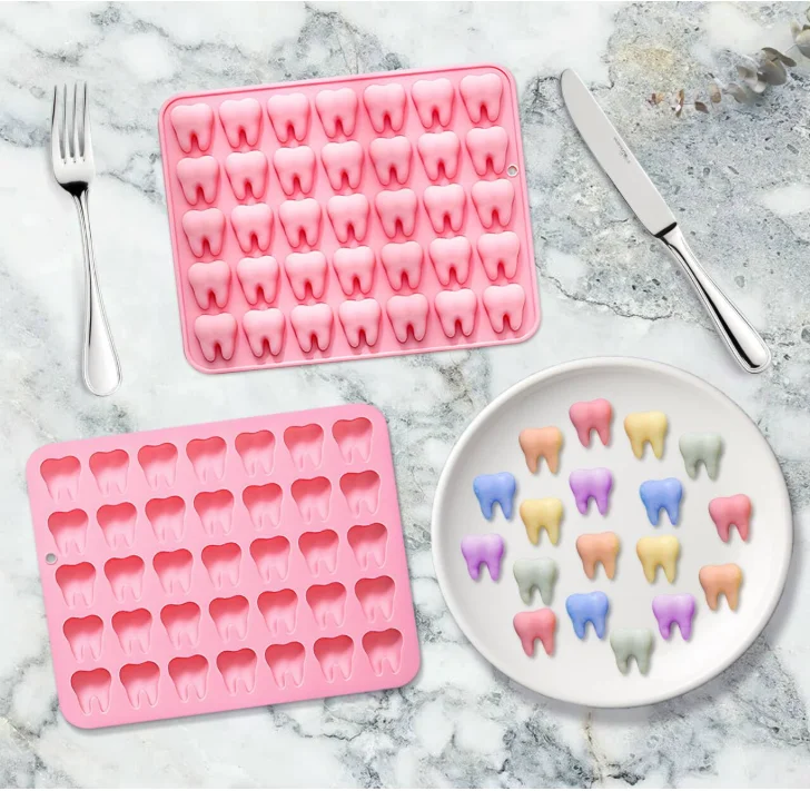 

Tooth Silicone Candy Molds Funny Chocolate Molds Silicone for Gummy, Baking, Dentist Party, Kids Favors Dental Graduation Gifts