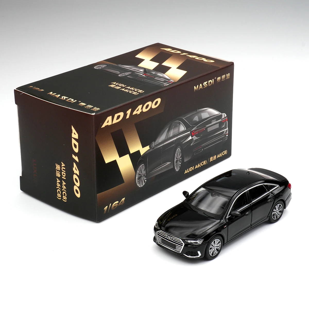 MASSDI In Stock 1:64 Audi A6 C8 Black Diecast Car Model Collection Toys