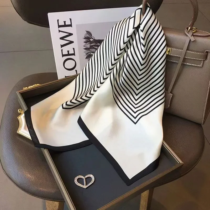 New 70 * 70cm Korean style square scarf, silk scarf, all season sun protection scarf, tie bag, headband, versatile image 2