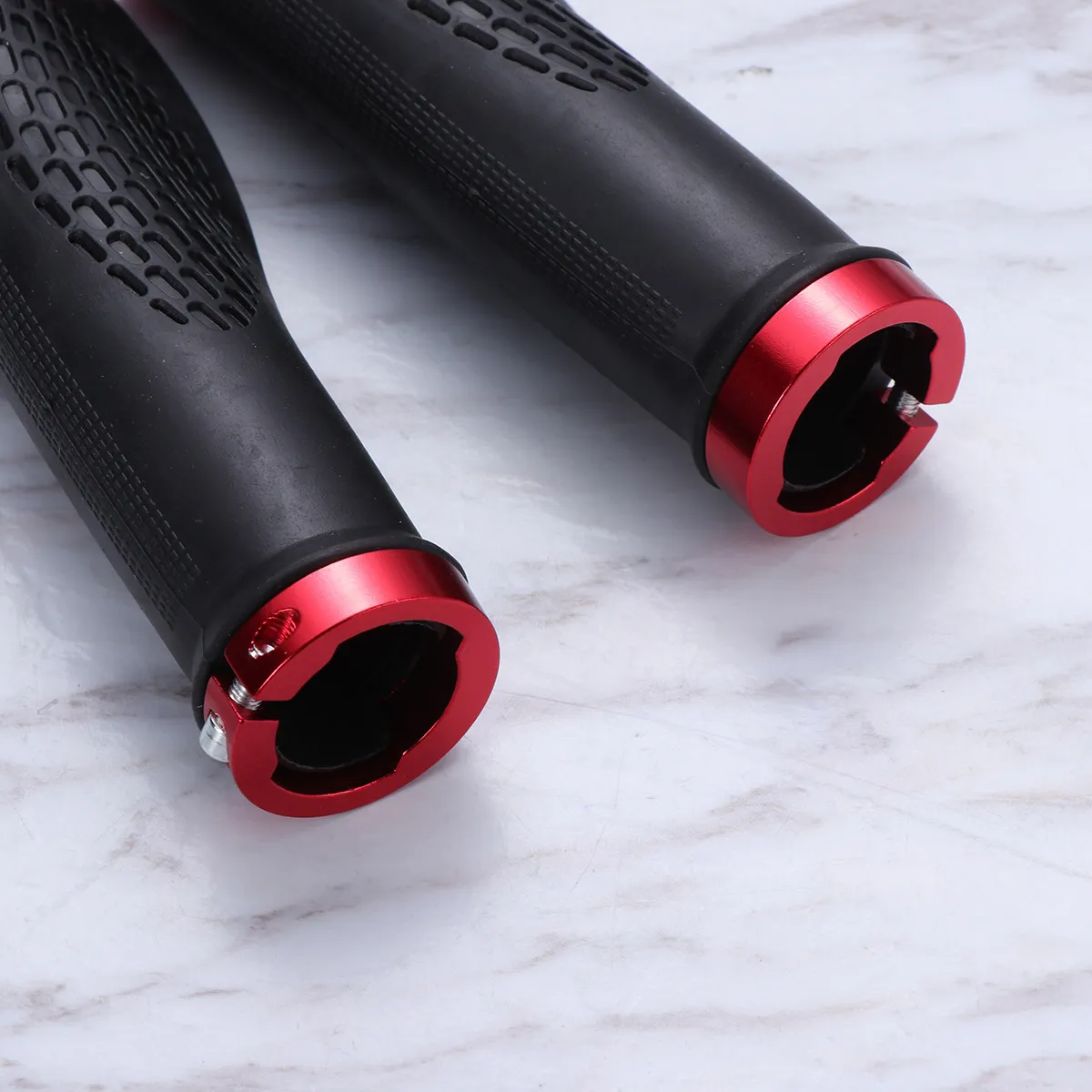 

1Pair Bicycle Handlebar Grips Double Side Aluminum Non-Slip Honeycomb Rubber Cycling Mountain Bike Handle Grips Shock