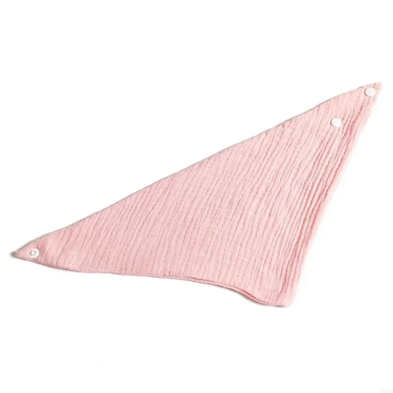 Baberos muselina algodón para bebé, 5 uds., botón a presión para recién nacido, toalla triangular suave para Saliva, paño
