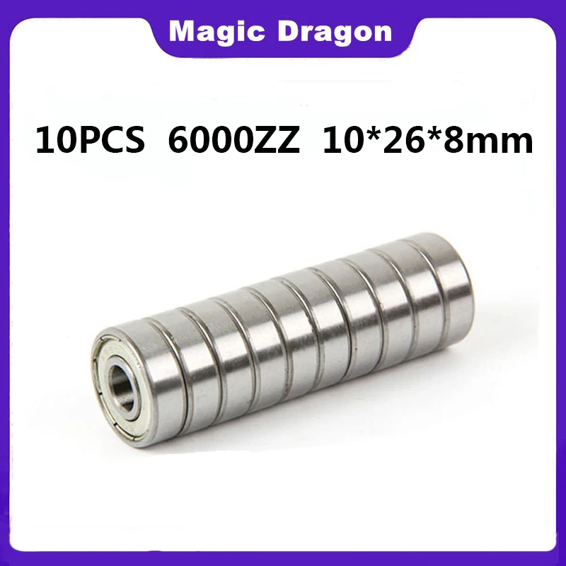 10 sztuk 6000ZZ łożysko ABEC-5 10x26x8mm wysokiej jakości łożyska kulkowe zwykłe 6000 ZZ 6000Z 80100 Z 6000z łożysko