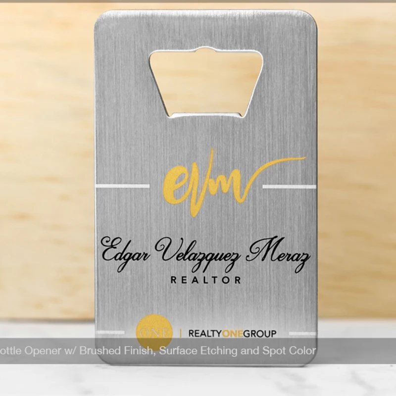 

Stainless steel bottle opener gift card making metal bottle opener hollow membership card customization