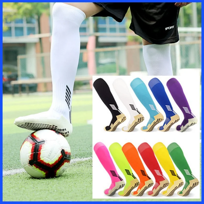 

Professional Football Socks, Men's Long Grip Socks, Sweat-Absorbing High-Cut Socks, Terry Sole Anti-Slip Sports Socks