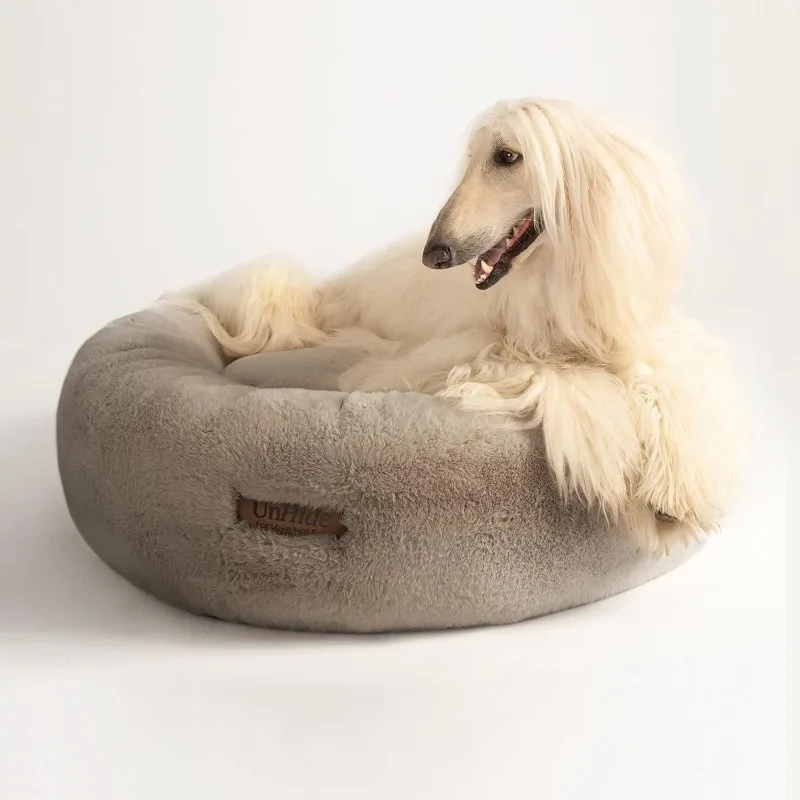 Cama para animais de estimação Floof - XL (40"x14") - Cama extra macia para cães - Capa removível de pele sintética - Lavável à máquina - Ajuda a aliviar a ansiedade do animal de estimação