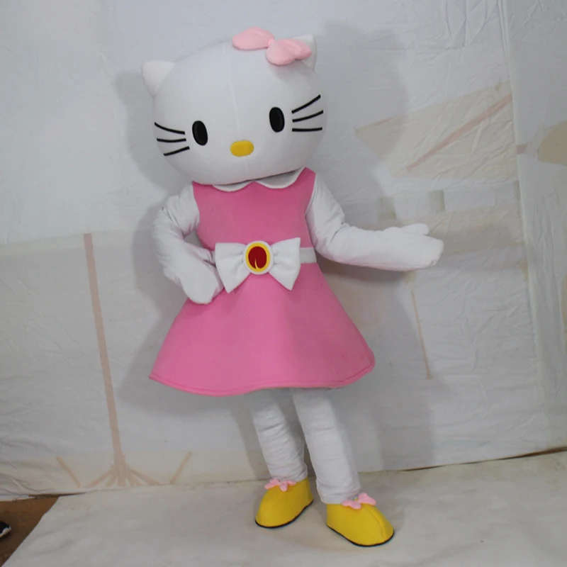 Hello Kitty Mascot Costume Pink Kitty Cat Cosplay Suits Advertising Ceremony Fancy Dress Party Animal Carnival Props