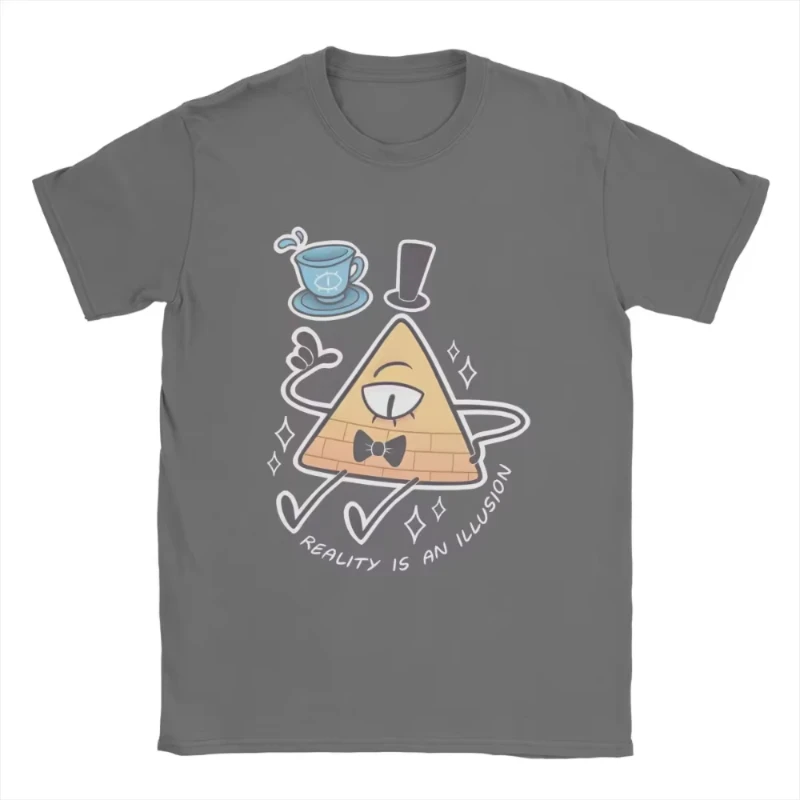 Gravitys Funny Bill Cipher T-Shirts Falls Men Women Round Neck Pure Cotton Printed T Shirts Short Sleeve Tees Plus Size Merch