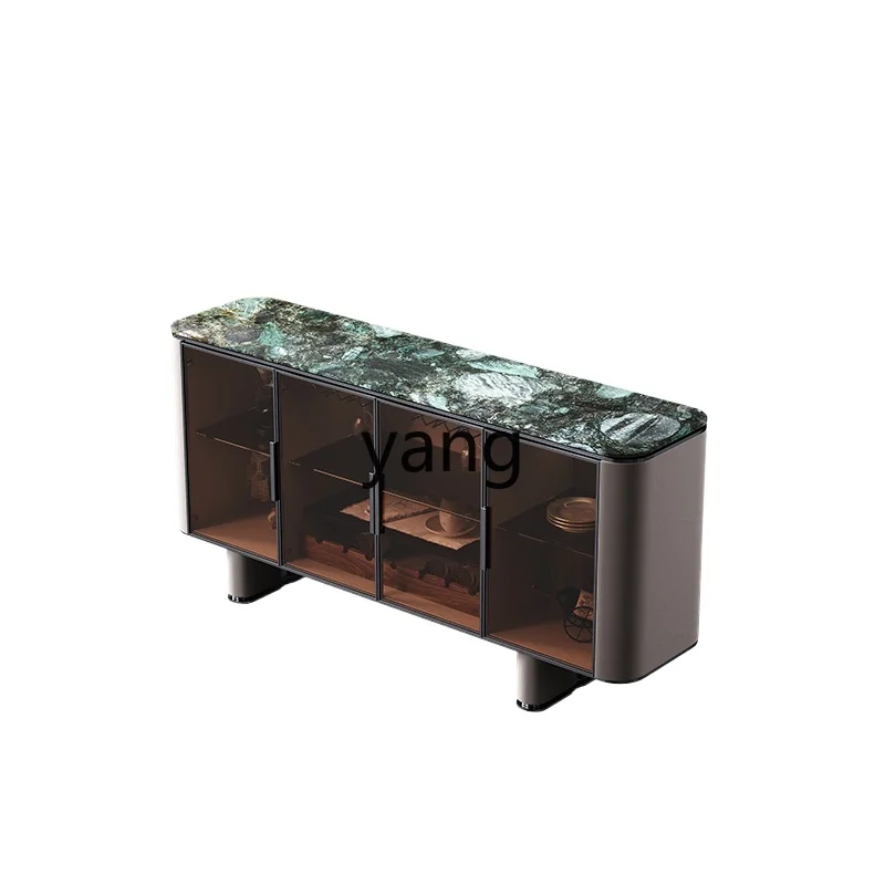 LTT living room dining side cabinet light luxury high-end display cabinet natural marble Italian wine cabinet