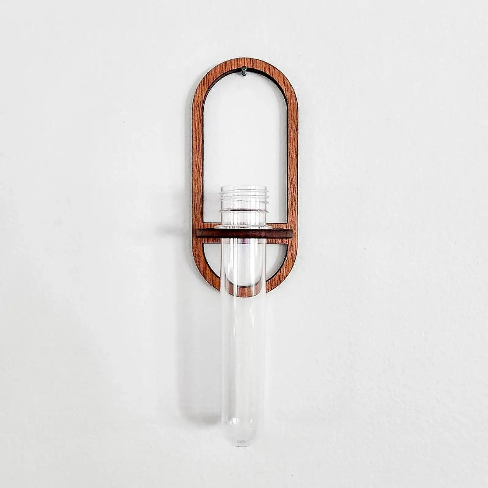 Hydroponic Vase Wall Mount Wooden Shelf Living Room Decorative Home Office Decor Window Test Tube Propagate Air Planter